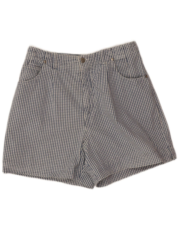 Belfe & Femme Short Chino Taille Haute IT 48 XL W30 Bleu Carreaux Coton