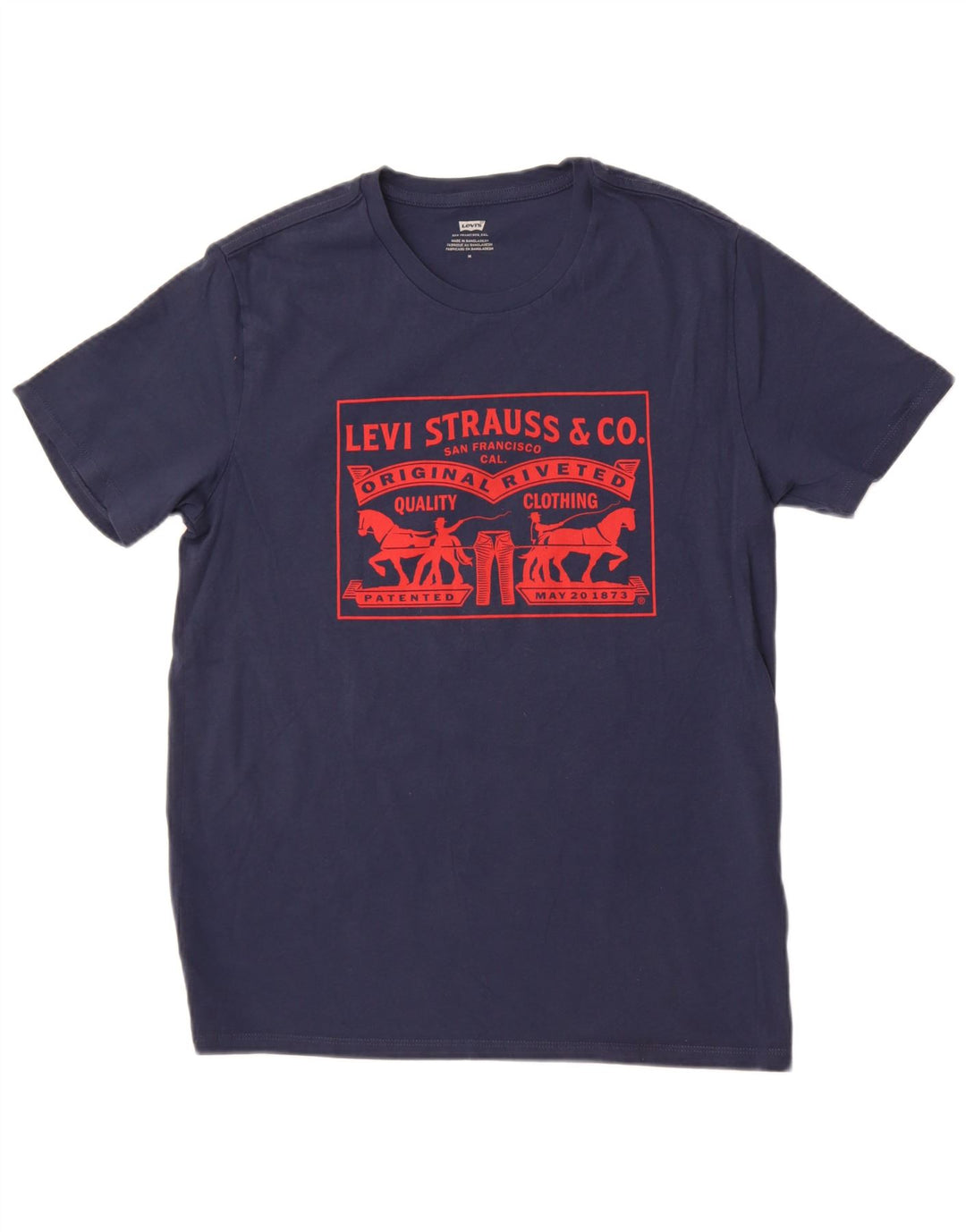 Levi's T-Shirt Graphique Homme Bleu Marine Moyen Coton