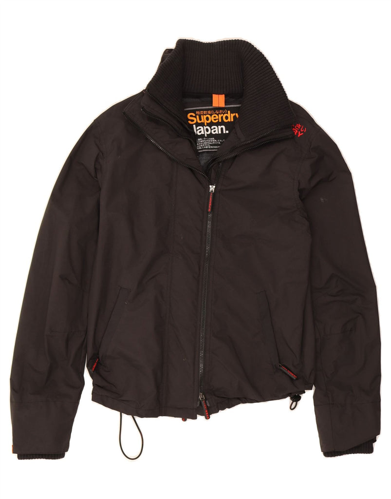 SUPERDRY Womens Windbreaker Jacket UK 16 Large Black Nylon Vintage Superdry and Second-Hand Superdry from Messina Hembry 