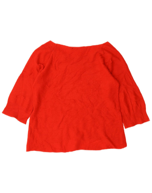 Ralph Lauren Pull à manches 3/4 et col bateau pour femme UK 10 Petit Rouge