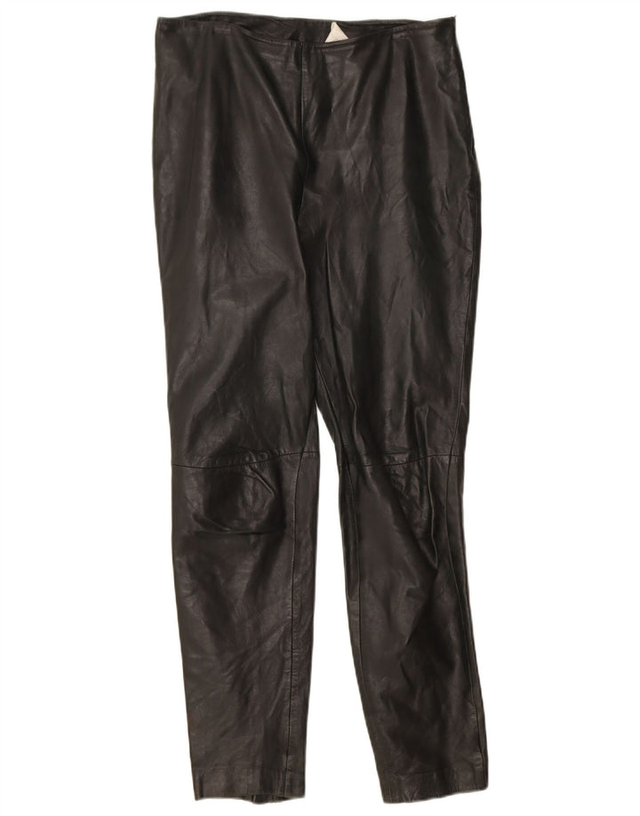 Mango Pantalon Slim en Cuir Femme EU 36 Small W24 L27 Cuir Noir