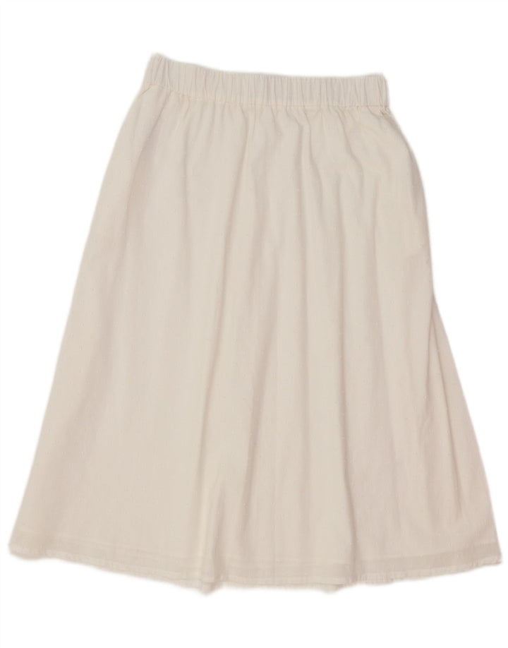 Benetton Jupe Trapèze Medium W30 Coton Blanc Femme