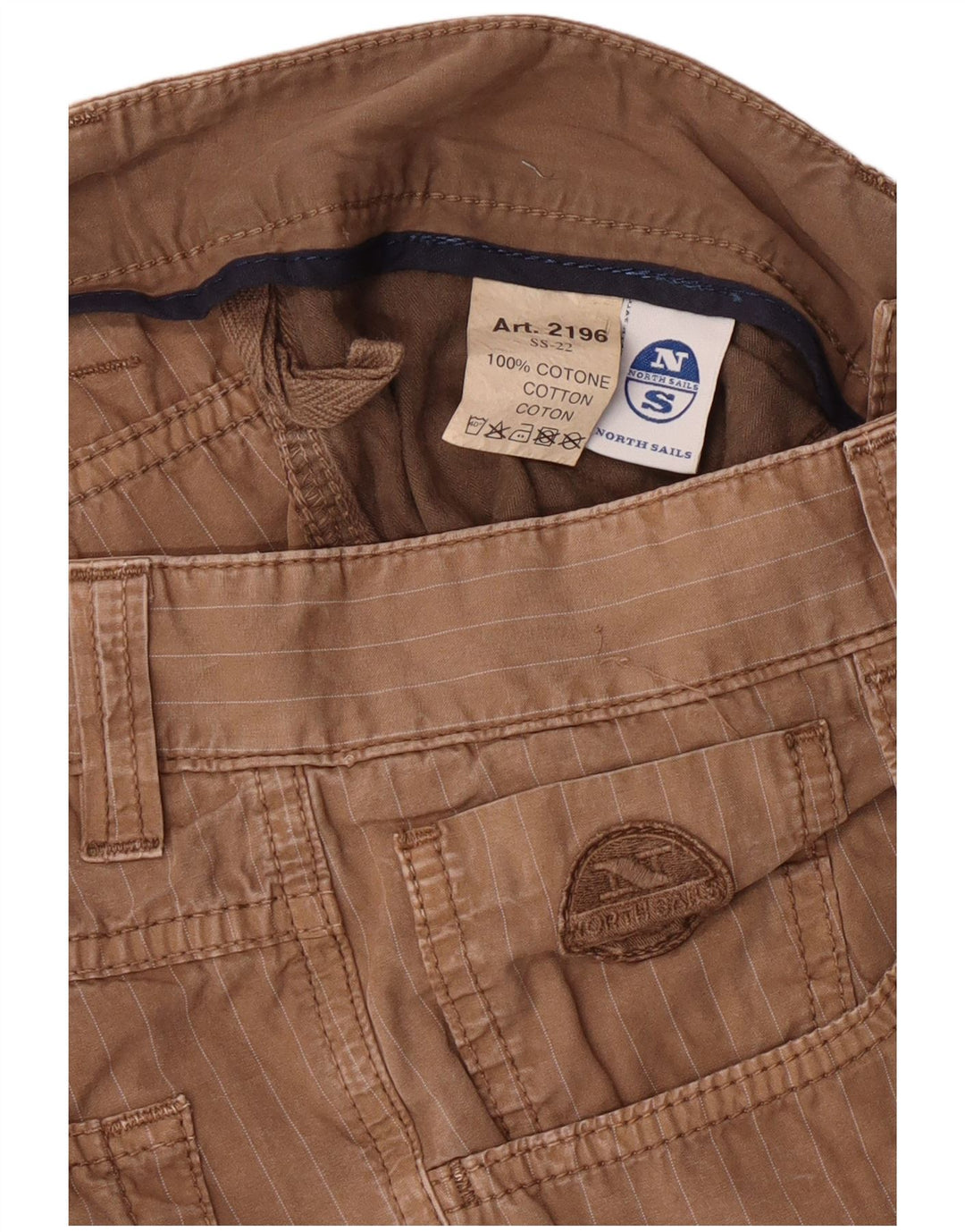 NORTH SAILS Short décontracté pour homme W30 en coton rayé marron moyen