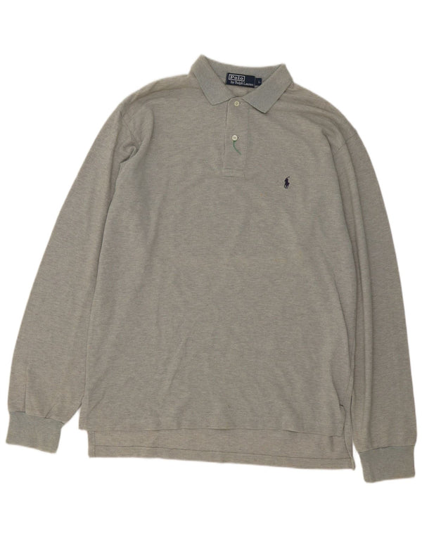 Polo Ralph Lauren Chemise à manches longues pour hommes, coupe régulière, grand gris classique
