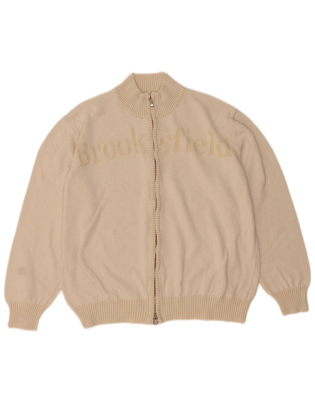 Brooksfield Pull Cardigan Graphique Homme IT 50 Beige Moyen