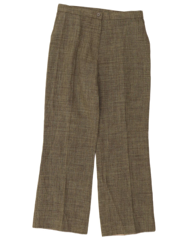 Marks & Spencer Pantalon décontracté pour femme UK 12 Medium W30 L29 Vert moucheté