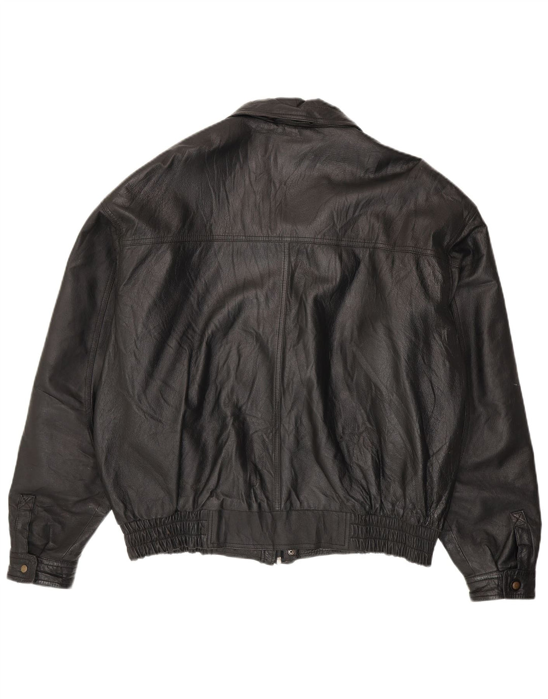 Veste en cuir homme vintage UK 44 2XL Cuir noir