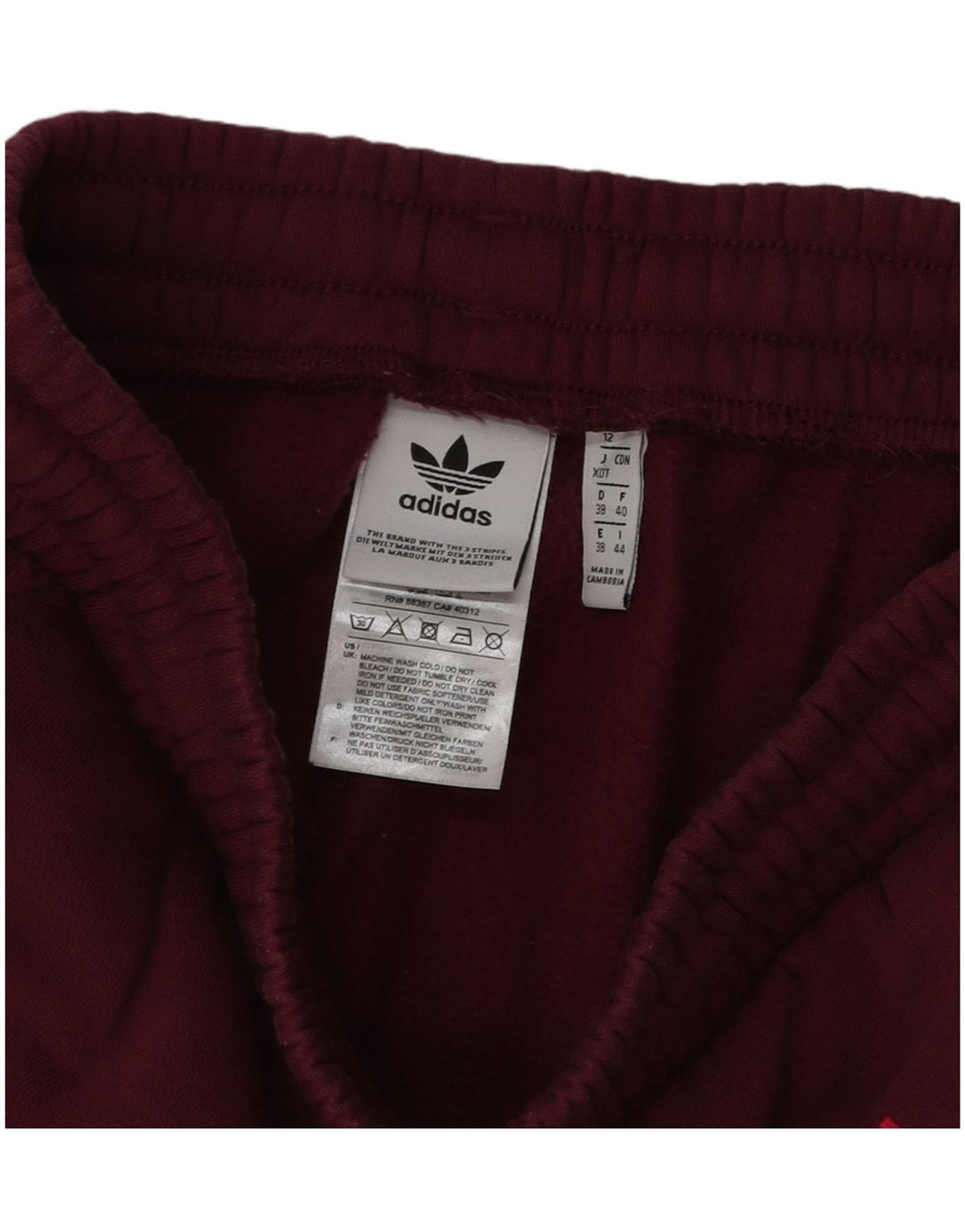 ADIDAS Pantalon de survêtement graphique pour femme UK 12 Bordeaux moyen