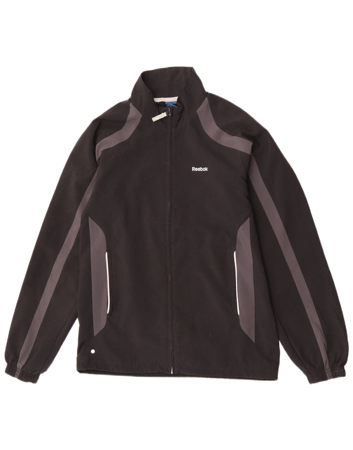 Reebok Veste de survêtement pour homme Petit Noir Polyester Colorblock
