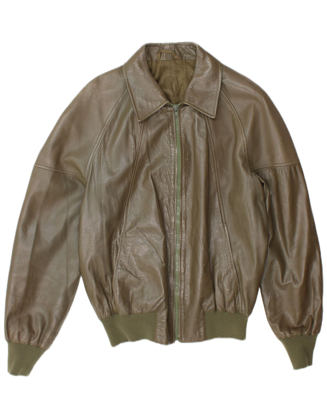 Veste en cuir Bomber homme vintage UK 38 Kaki moyen