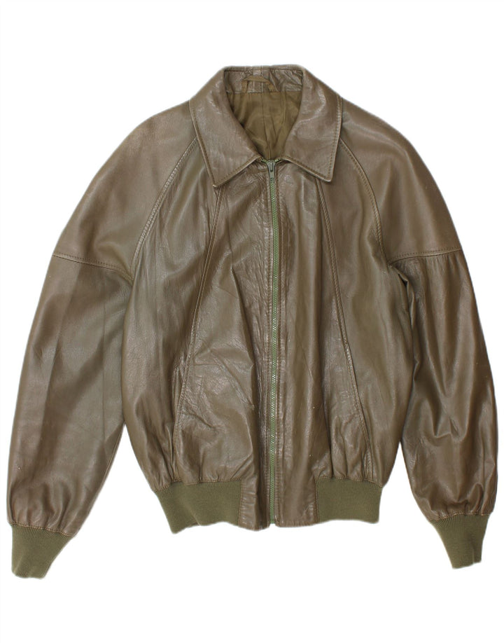 Veste en cuir Bomber homme vintage UK 38 Kaki moyen