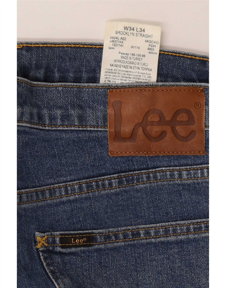 Lee Jean Droit Brooklyn Homme W34 L30 Bleu Coton
