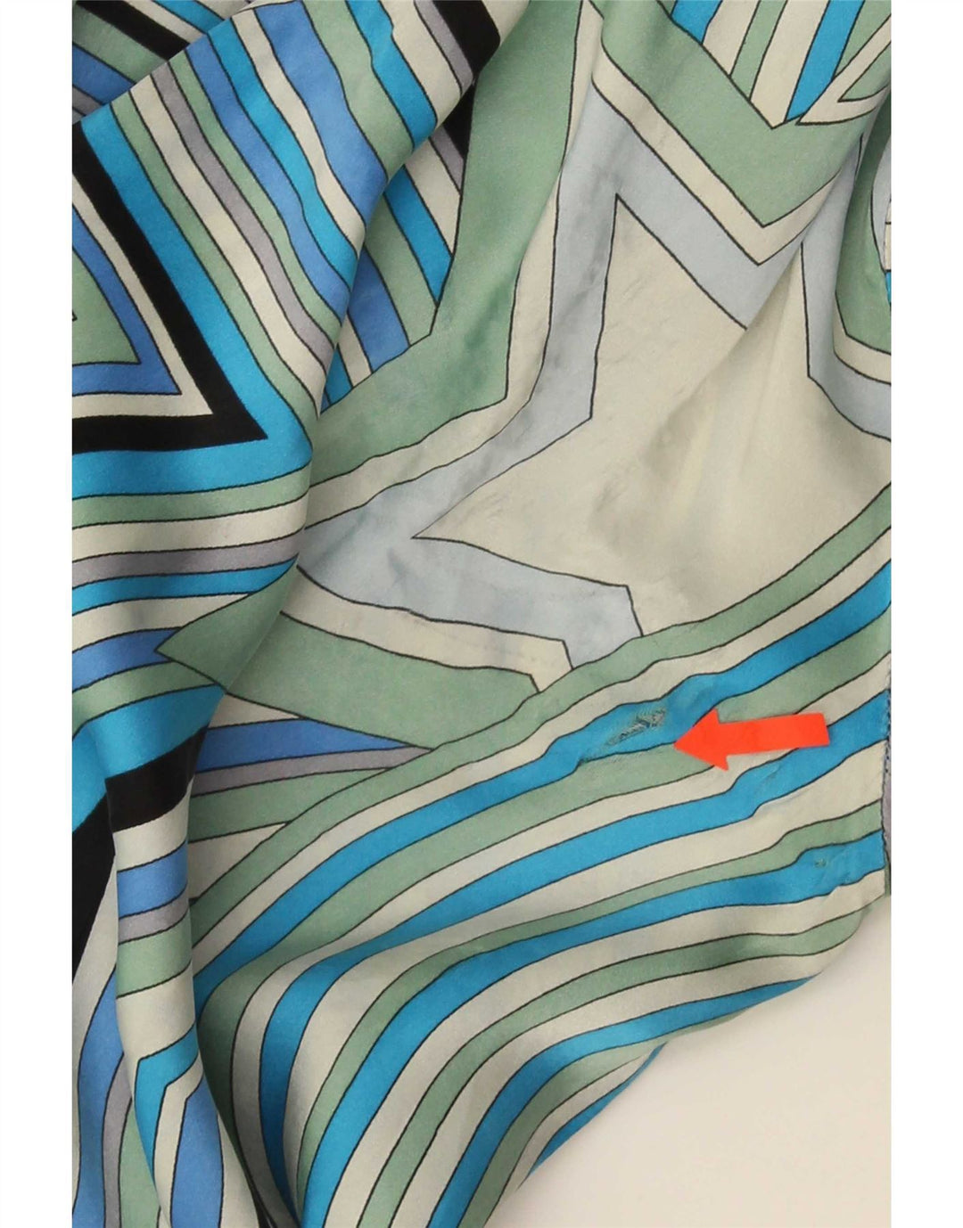 chemise femme vintage UK 20 2XL Bleu Géométrique