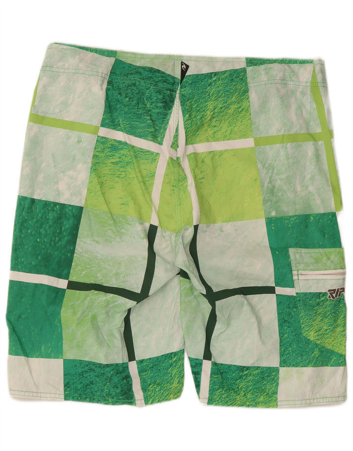 Rip Curl Short de bain graphique pour hommes en polyester à carreaux verts