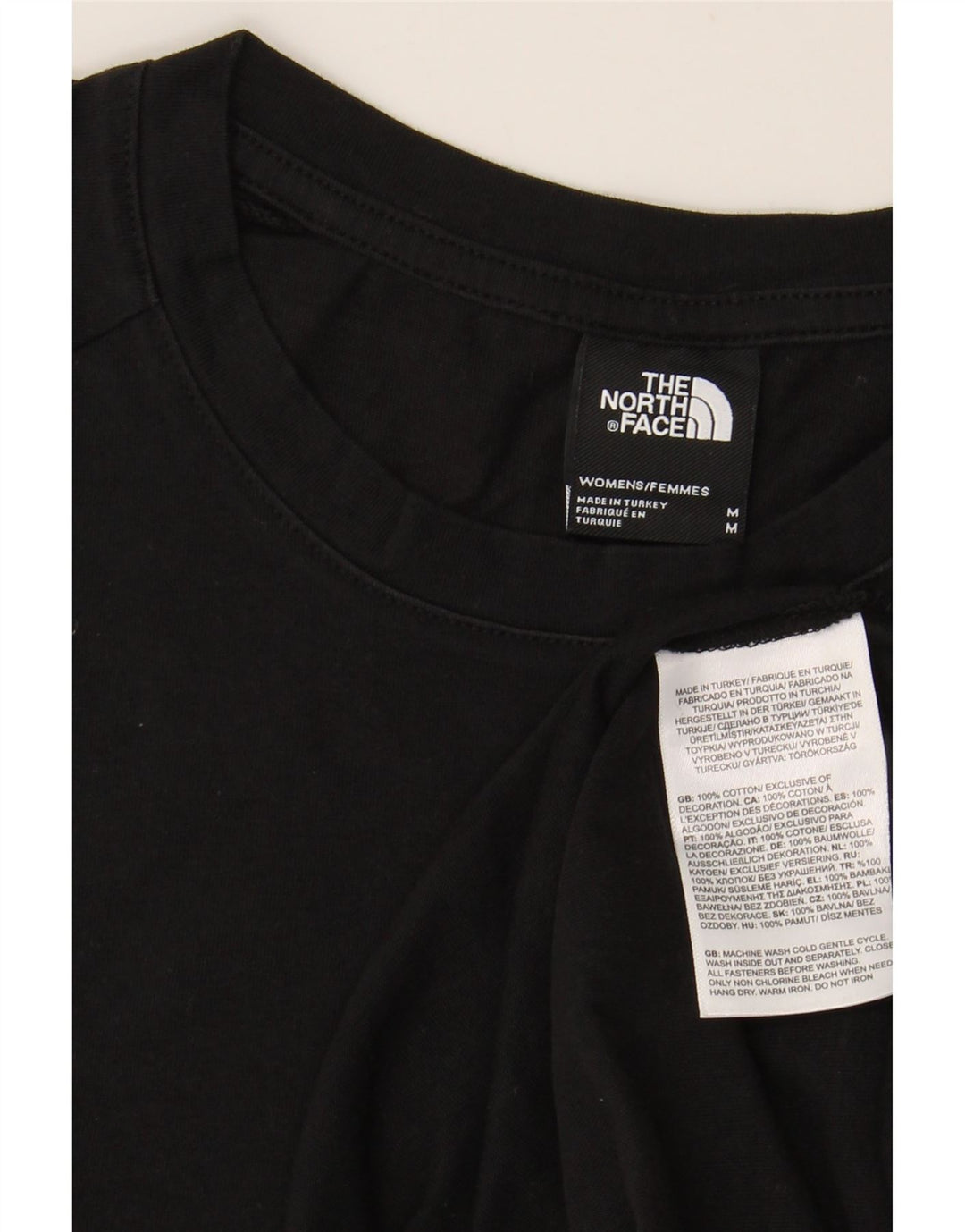 THE NORTH FACE T-shirt graphique pour femme UK 14 en coton noir moyen
