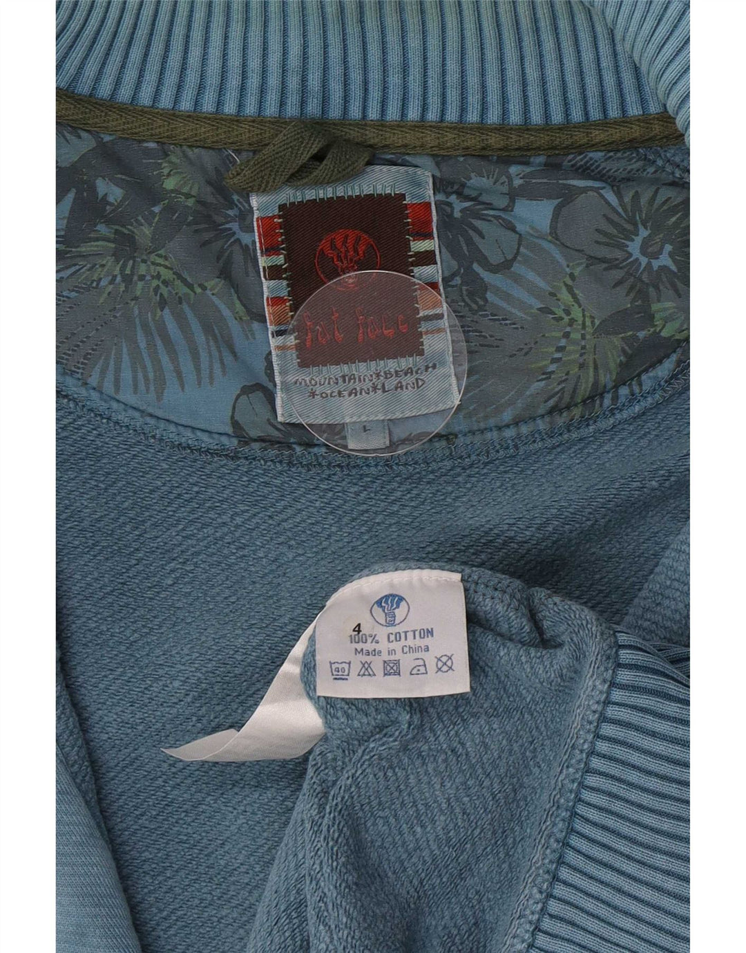 Fat Face Veste de survêtement pour homme en coton bleu Taille L