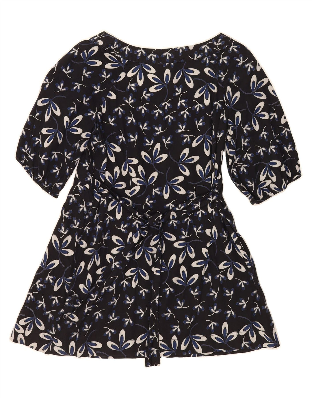 H&M Womens A-Line Dress UK 12 Medium Navy Blue Floral Vintage H&M and Second-Hand H&M from Messina Hembry 