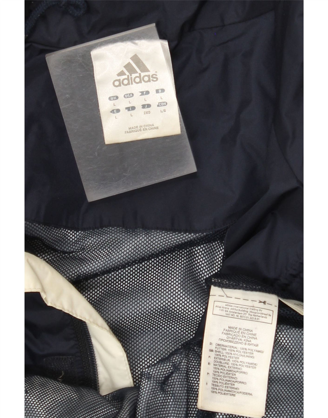 ADIDAS Veste de pluie à capuche pour homme UK 40 Large Bleu Marine Nylon