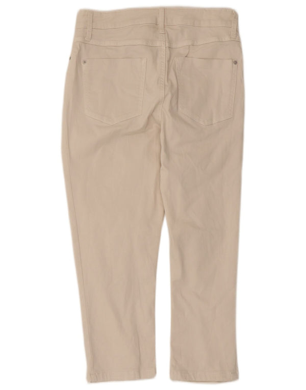 Marks & Spencer Pantalon Capri Femme UK 10 Small W28 L22 Blanc Cassé