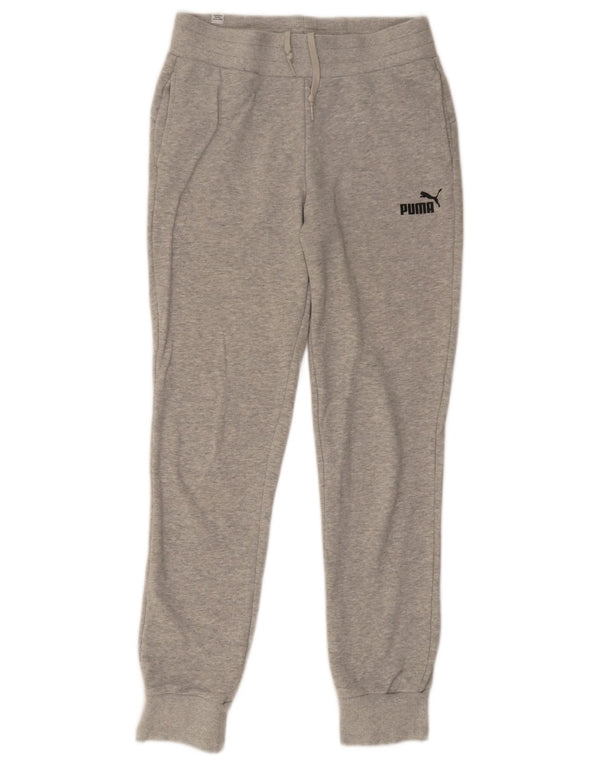 Puma Pantalon de survêtement pour femme Joggers UK 10 Small Gris Moucheté Coton