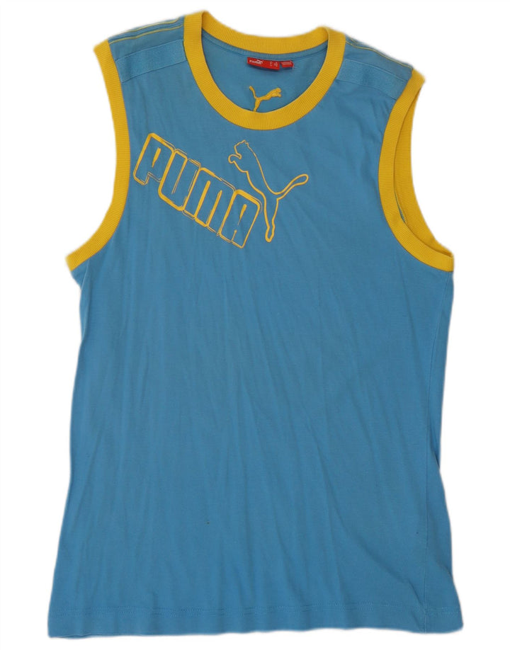 Puma Débardeur Graphic Homme Bleu Moyen Colourblock Cotton
