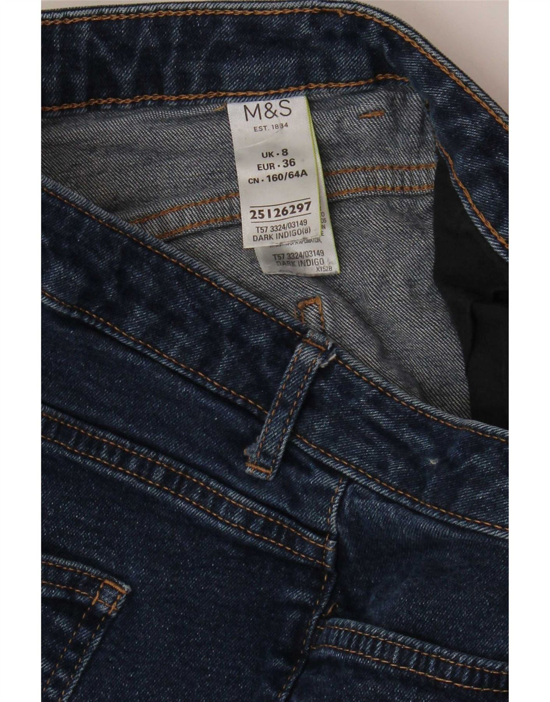 Marks & Spencer Short en jean pour femme UK 8 Small W28 Bleu Coton