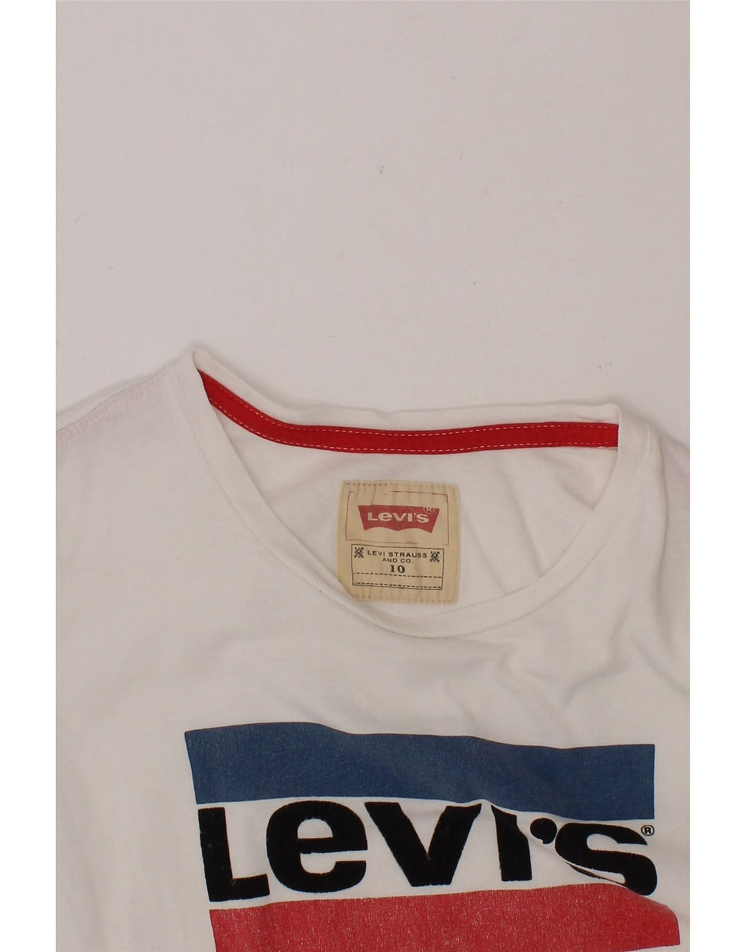 LEVI'S Boys Graphic T-Shirt Top 9-10 Years White Cotton Vintage Levi's and Second-Hand Levi's from Messina Hembry 