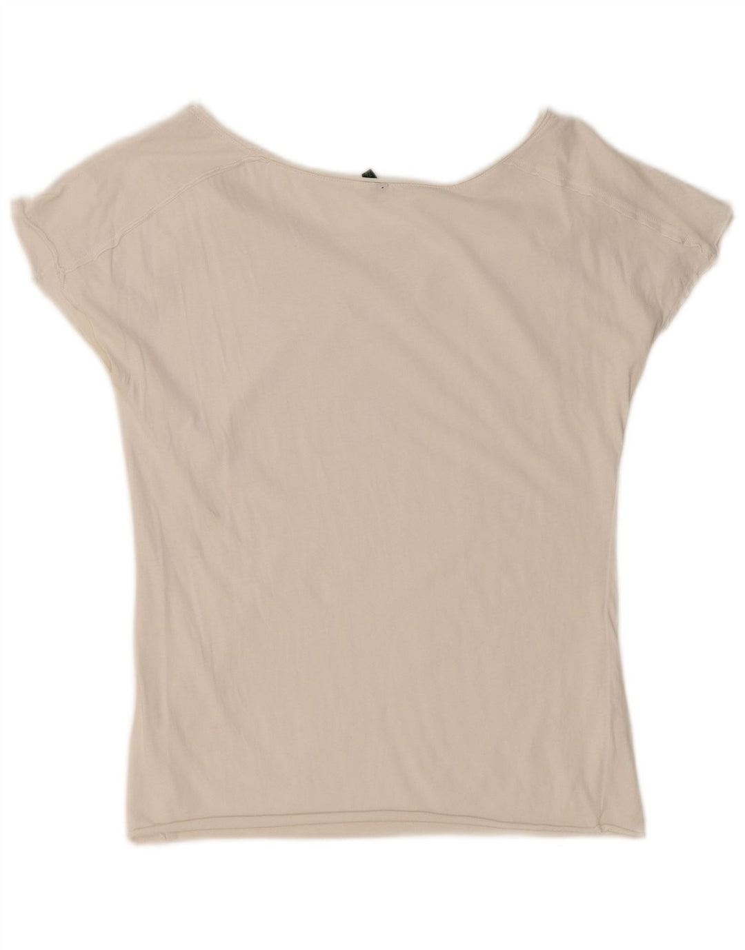 BENETTON T-Shirt Femme UK 12 Medium Blanc