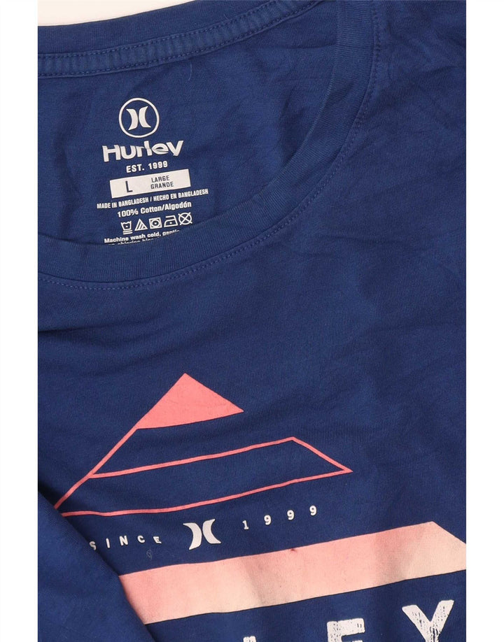 Hurley T-Shirt Graphique Homme Grand Bleu Coton