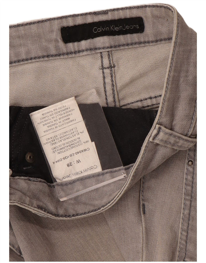 CALVIN KLEIN Jean droit Femme W28 L33 Gris Coton
