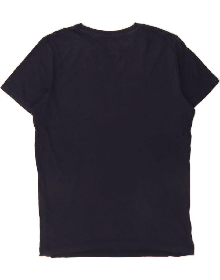 JACK & JONES Mens Graphic T-Shirt Top Medium Navy Blue Cotton Vintage Jack & Jones and Second-Hand Jack & Jones from Messina Hembry 