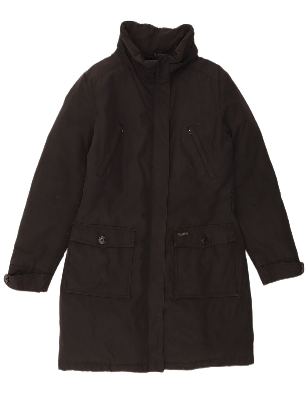 Woolrich Manteau rembourré pour femme UK 14 Large Noir Coton