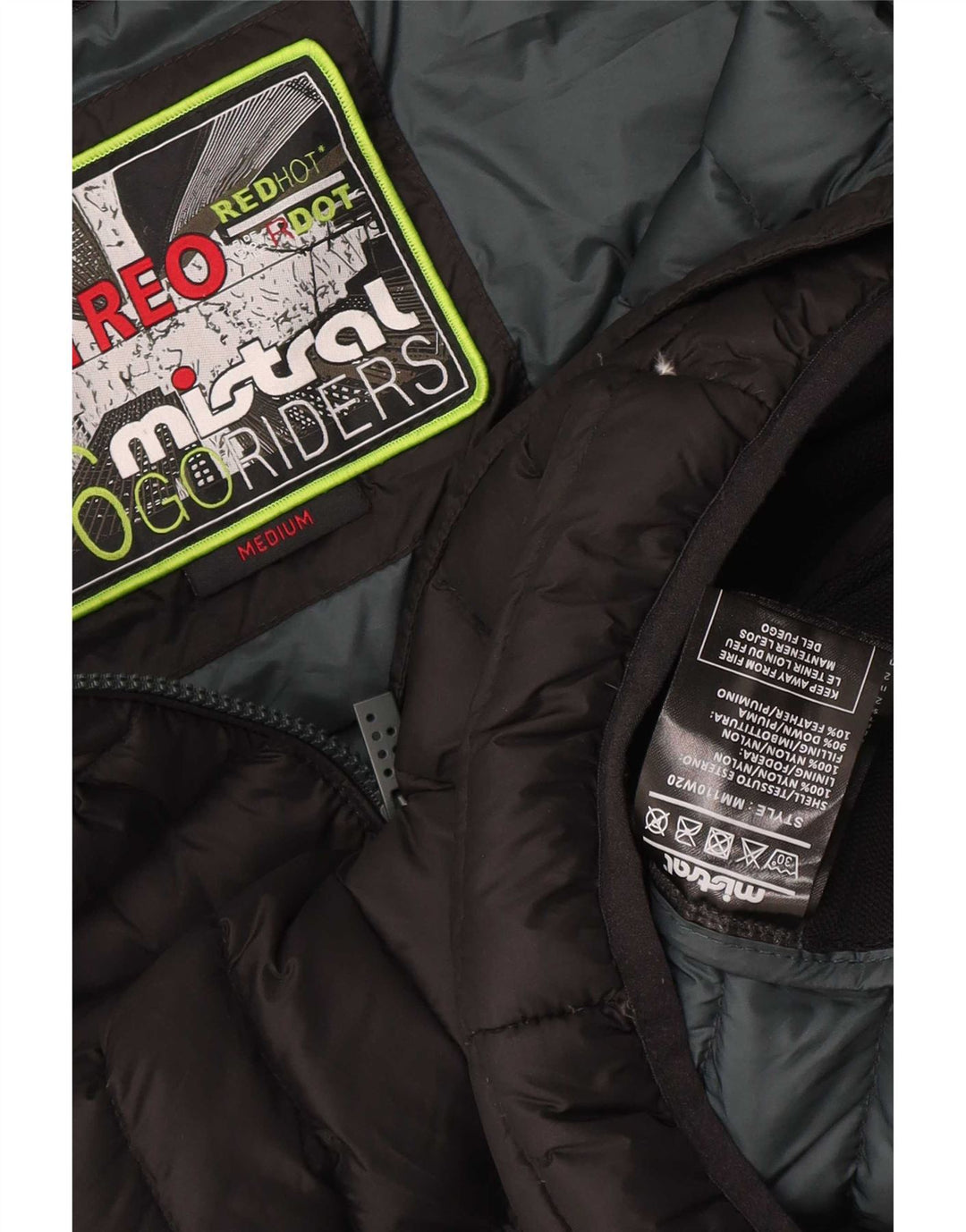 Mistral Veste matelassée à capuche pour homme UK 38 Medium Noir Nylon