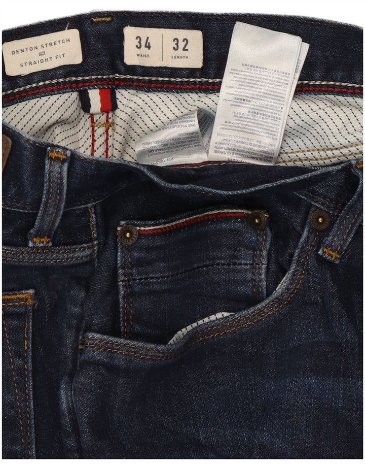 TOMMY HILFIGER Jean Droit Denton Homme W34 L30 Bleu Marine Coton