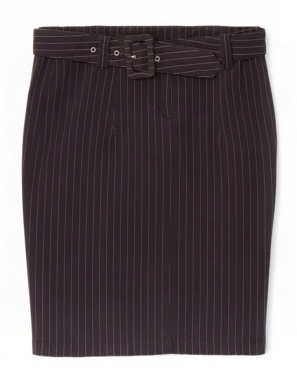 Calvin Klein Jupe crayon femme Medium W29 Bleu marine en coton à fines rayures