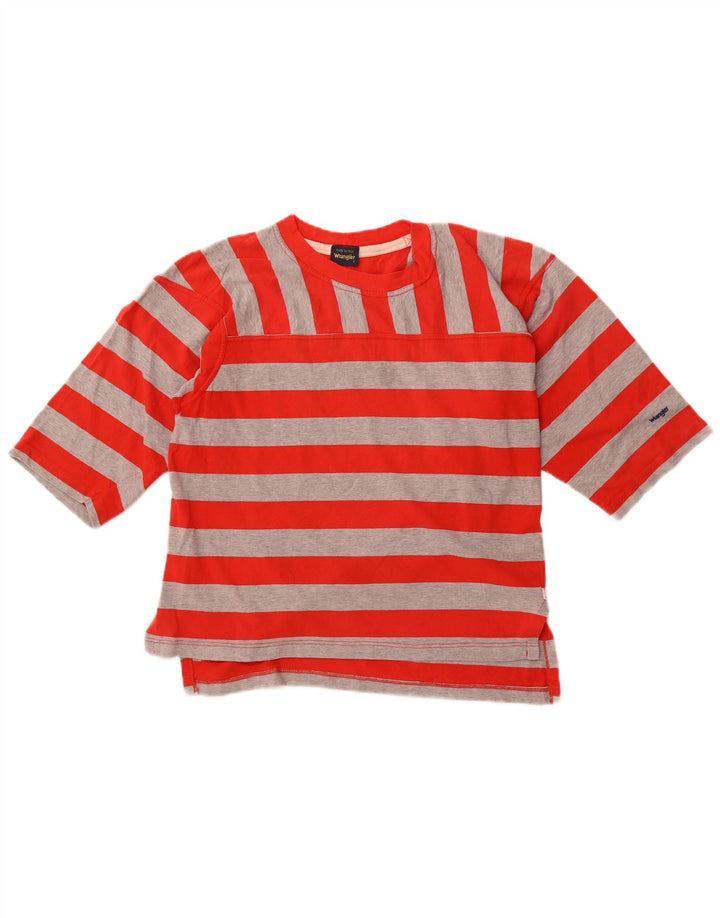 Wrangler Haut surdimensionné à manches 3/4 pour femme UK 10 Petit rayé rouge