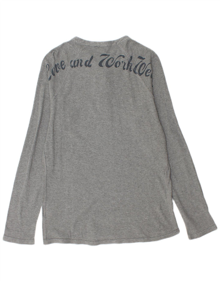 Diesel Haut graphique à manches longues pour hommes en coton gris moyen