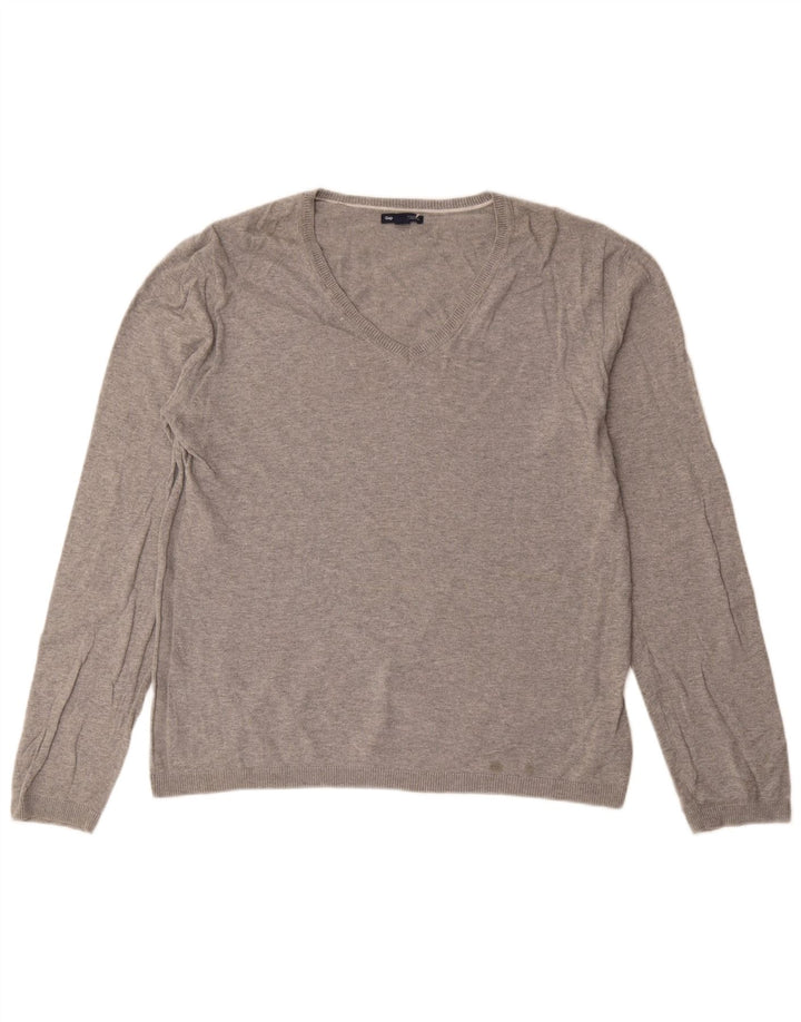 Gap Pull Col V Homme Grand Gris Coton