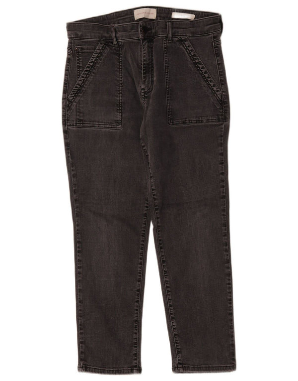 Marks & Spencer Jean court slim pour femme UK 14 Large W30 L24 Lyocell noir