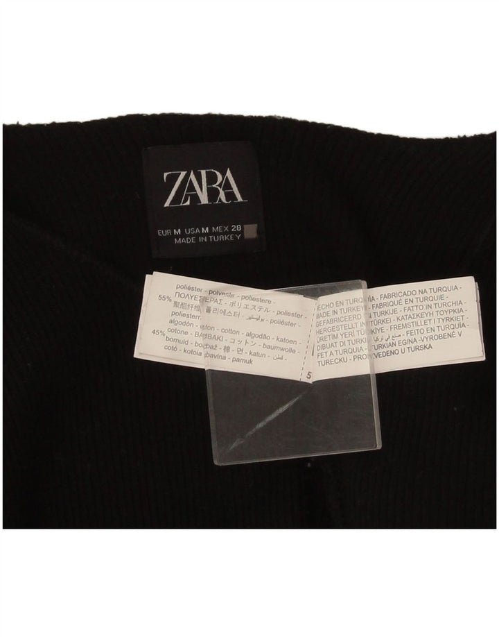 Zara Pull boléro à manches 3/4 pour femme UK 14 Medium Noir Polyester