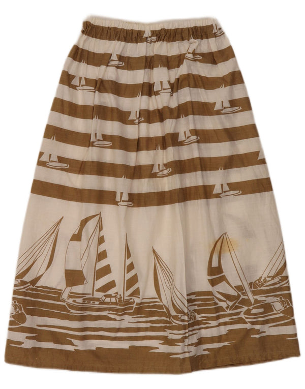 Marc Aurel Jupe midi transparente graphique pour femme W30 Marron moyen rayé