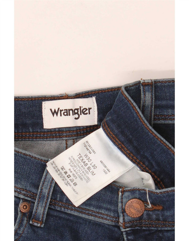 Wrangler Jean Slim Texas Homme W30 L30 Bleu Marine Coton