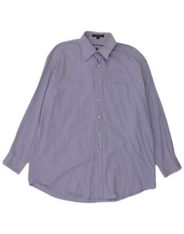 Tommy Hilfiger Chemise Homme Taille 16 Grand Coton à Chevrons Bleu