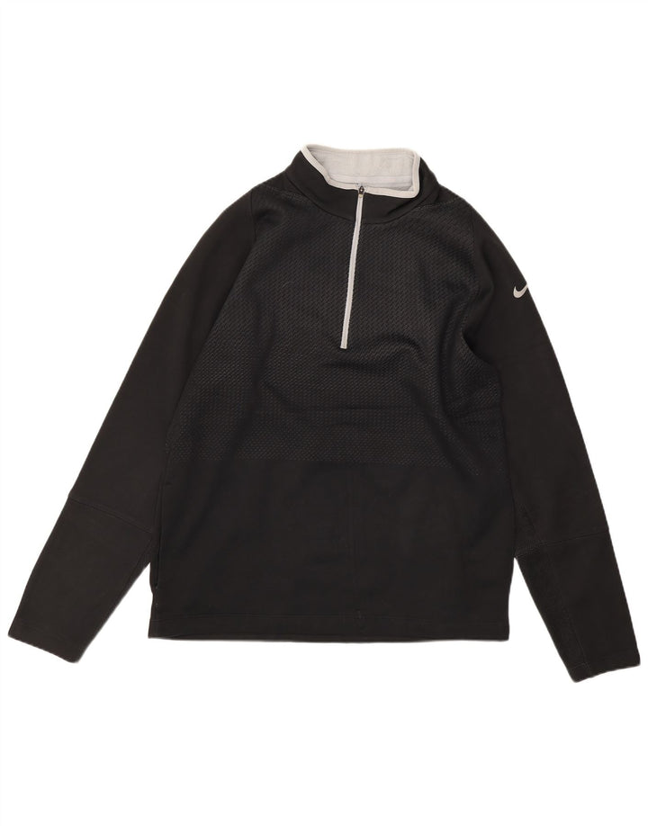NIKE Sweat-shirt Therma-Fit à col zippé pour homme Noir moyen Polyester