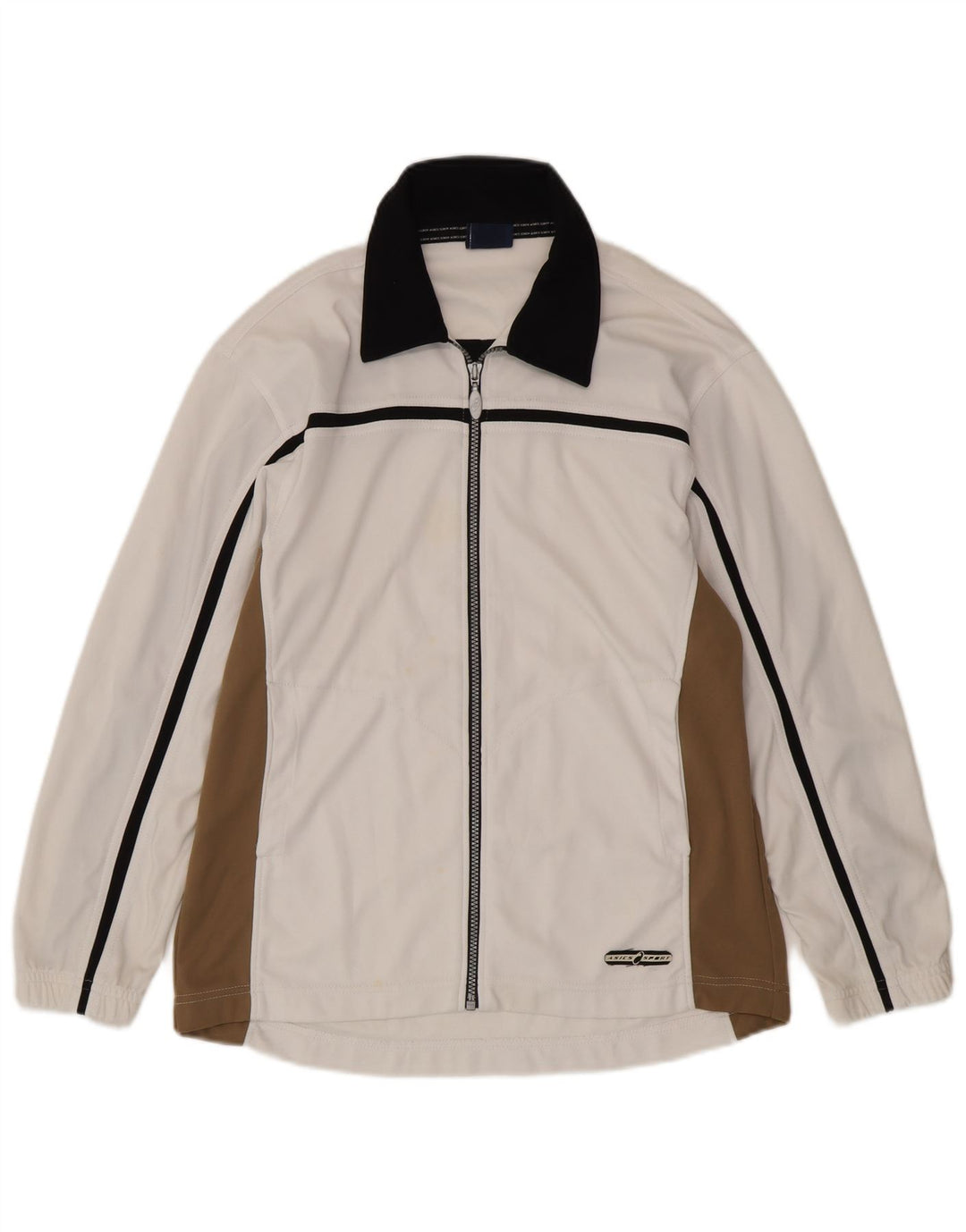 Asics Veste de Survêtement Homme Blanc Moyen Polyester Colorblock