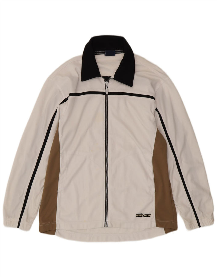 Asics Veste de Survêtement Homme Blanc Moyen Polyester Colorblock