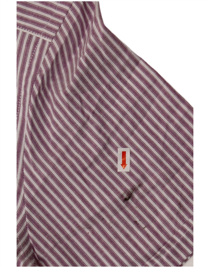 JAMES PRINGLE Chemise à manches courtes pour homme en polyester à fines rayures violet moyen