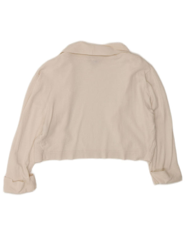 Phase Eight Pull Boléro Ouvert à Manches 3/4 pour Femme UK 12 Viscose Blanche Moyenne