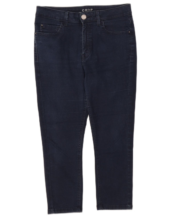 Marks & Spencer Jean Capri pour femme UK 10 Small W27 L21 Bleu marine Coton