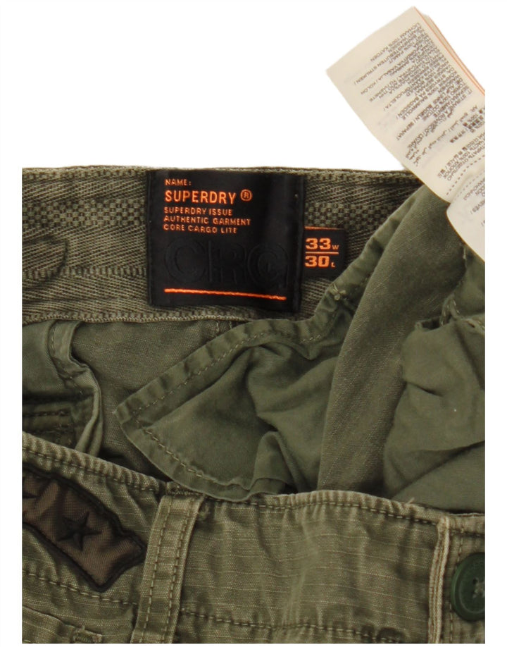 SUPERDRY Pantalon Cargo Slim Homme W33 L30 Kaki Coton